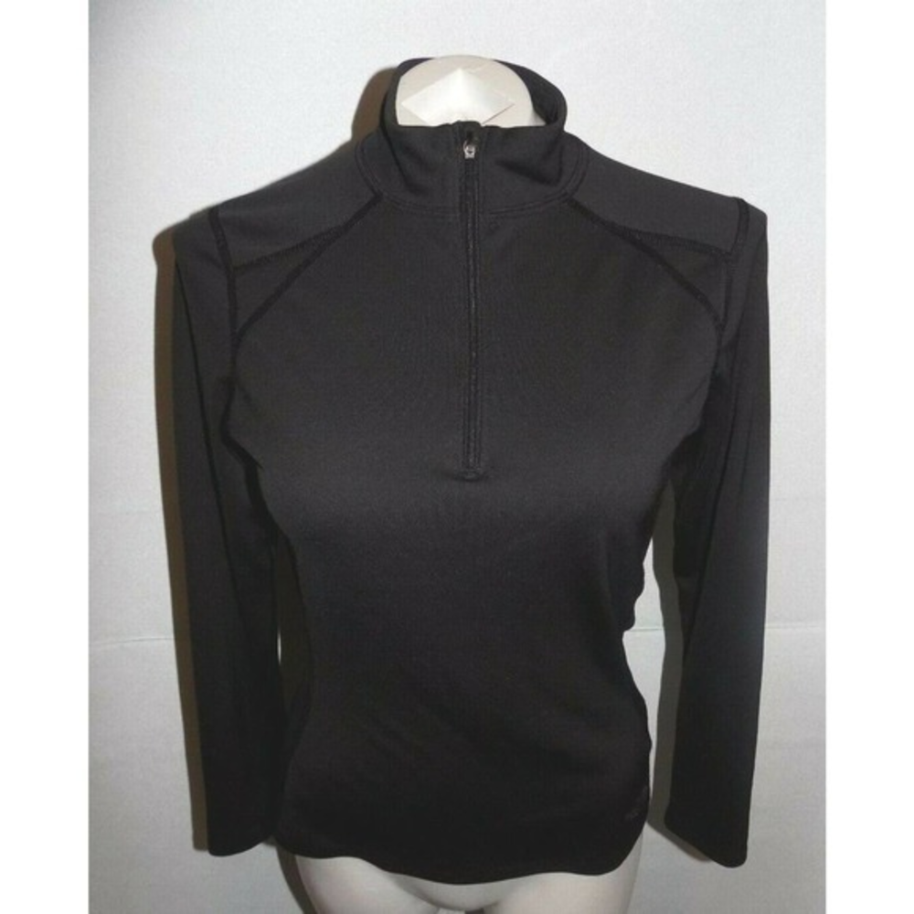 The North Face Womens Black Quarter Zip Long Sleeve Pullover Top S